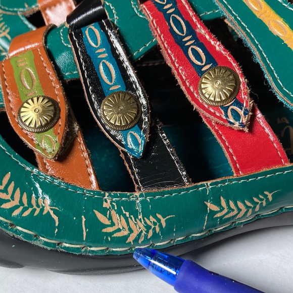 Elite by Corkys  Heidi Hand-painted Black Leather Mules US8 Wearable art - Picture 9 of 14